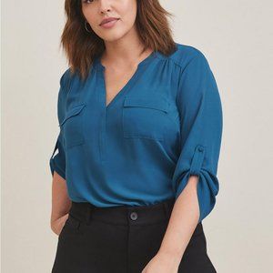 HARPER GEORGETTE PULLOVER 3/4 SLEEVE BLOUSE